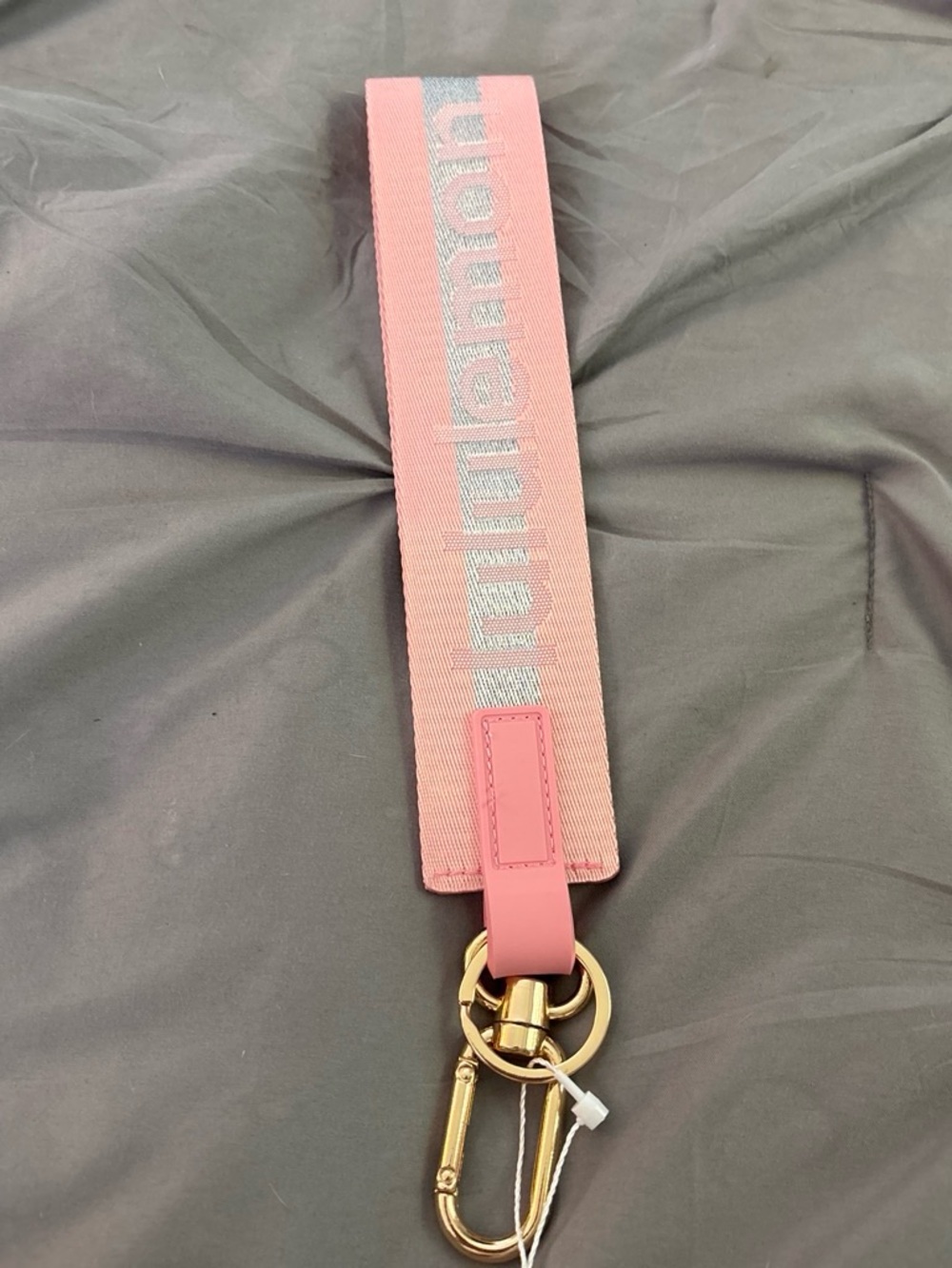 lululemon athletica Pink Wrist Strap with Gold Hardware